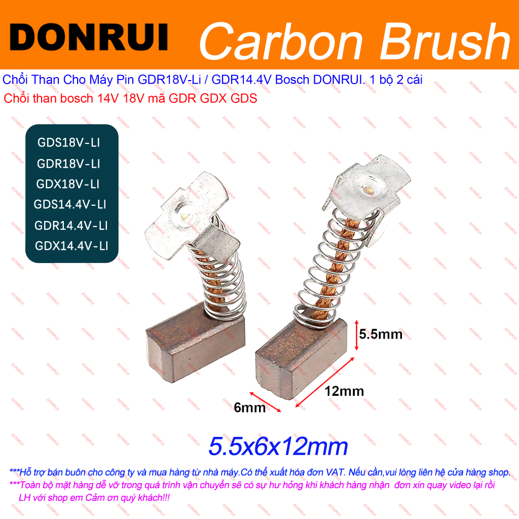 Chổi Than Cho Máy Pin GDR18V-Li GDR14.4V Bosch 18v DONRUI