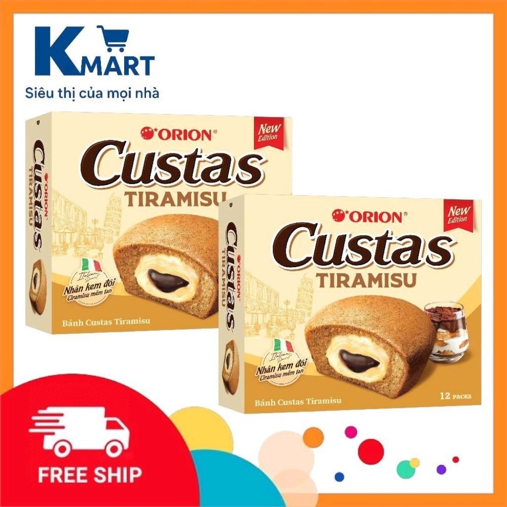 Combo 2 Hộp Bánh Custas Tiramisu 12P 450g