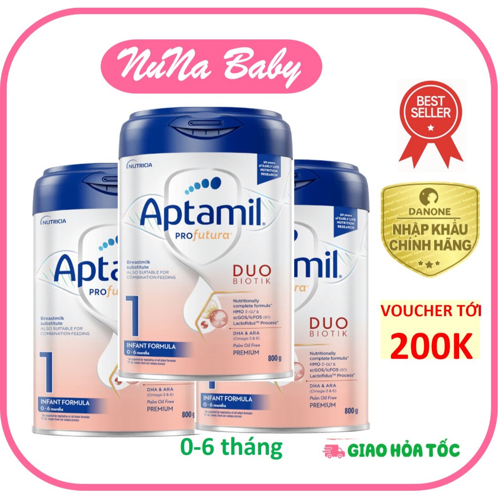 Combo 3 Sữa Công Thức Aptamil Profutura Duobiotik Hà Lan Số 1 (800g)