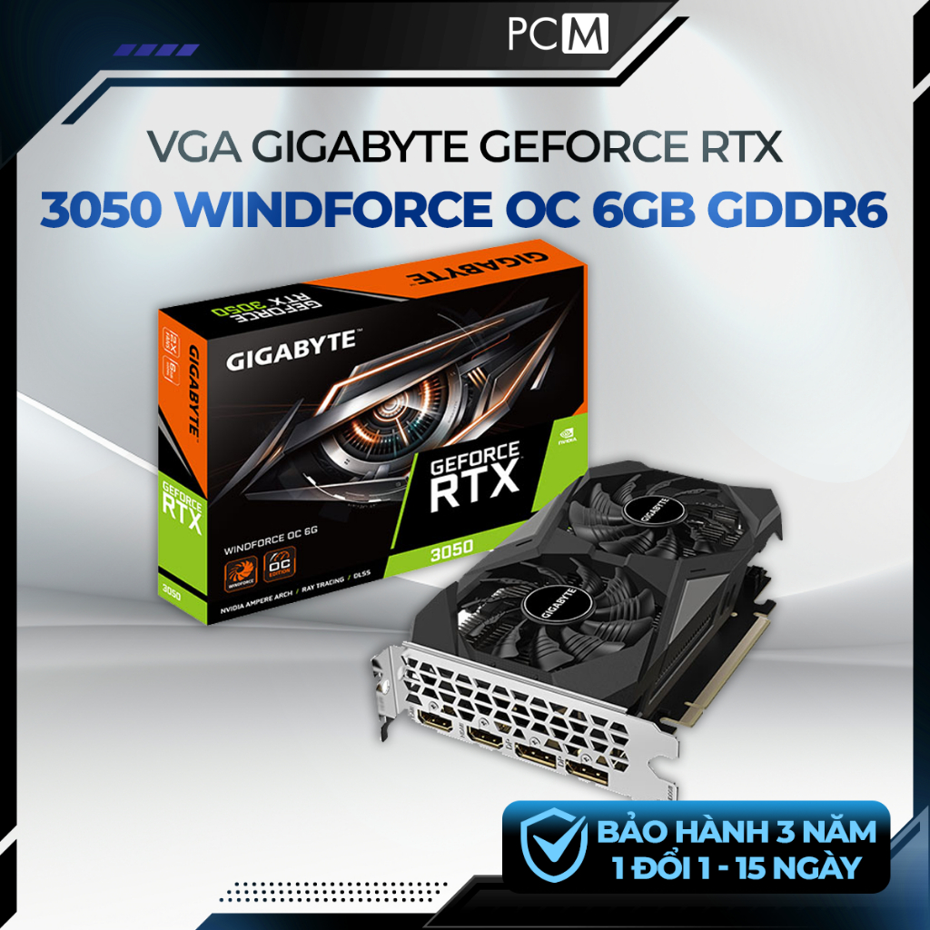 VGA RTX 3050 6GB Gigabyte Windforce OC GDDR6