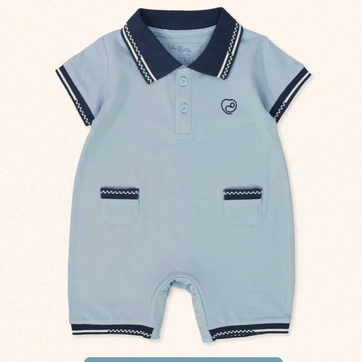 Body đùi ngắn tay cổ Polo SS25.T5C - BuBaby