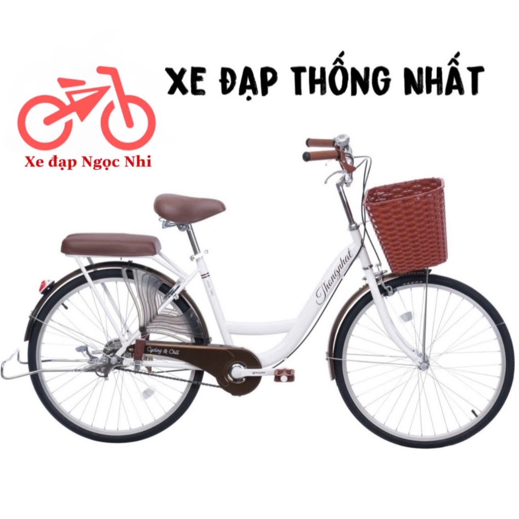 Xe đạp nữ mini Thống Nhất và Tiến Phát (tặng: lục giác, chặn chân, đệm sau, chuông, bơm, dầu xích, khóa)