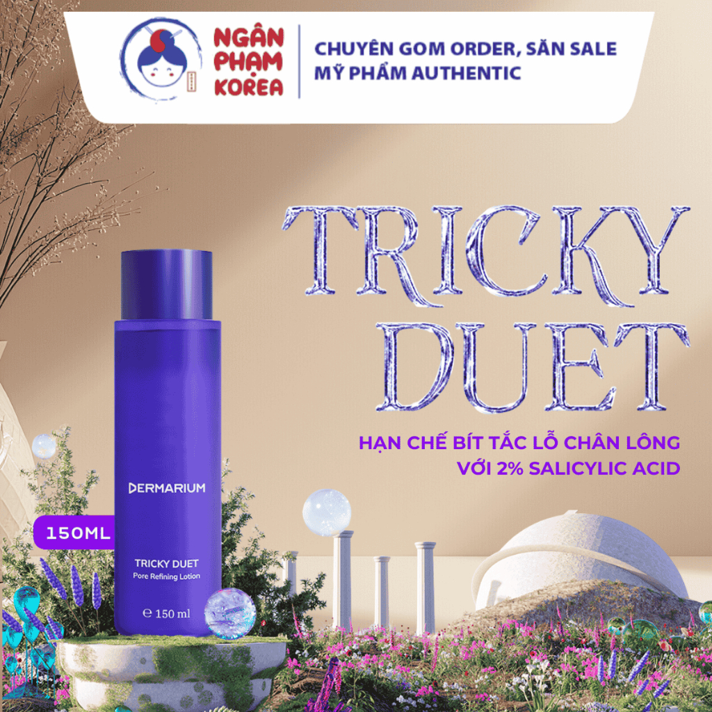 Tẩy da chết Dermarium Tricky Duet - 2% Salicylic Acid (BHA) giảm mụn dưỡng da mịn màng - Ngân Phạm K