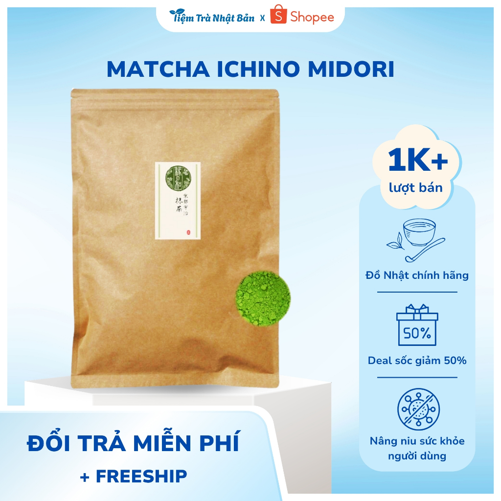 Trà Xanh Matcha Ichino Midori Kyoto Uji, Yame Gói Lớn 500g/1Kg Từ Nhật Bản M62