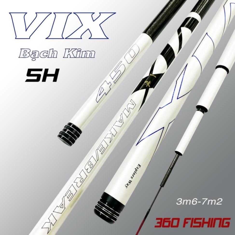 Cần Câu Tay VIX Bạch Kim 5H Cần Câu Đài Câu Đơn Carbon Cần Câu Cá Cao Cấp Tặng Kèm Ngọn