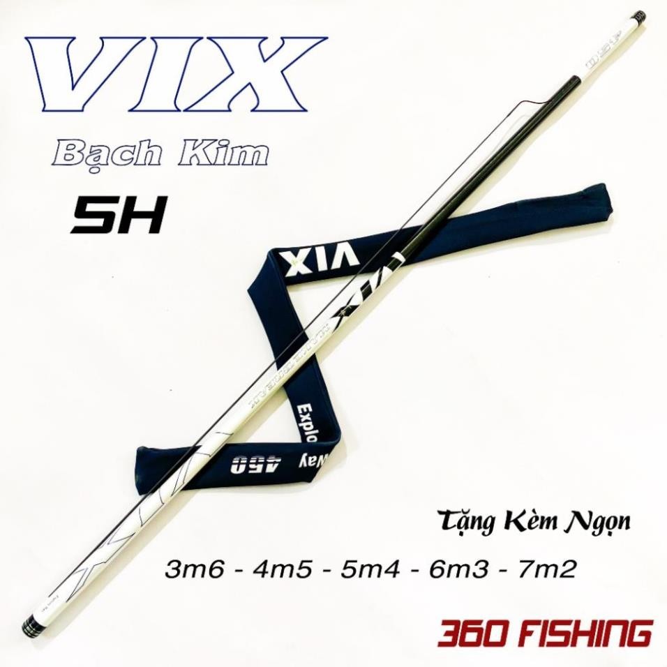 Cần Câu Tay VIX Bạch Kim 5H Cần Câu Đài Câu Đơn Carbon Cần Câu Cá Cao Cấp Tặng Kèm Ngọn