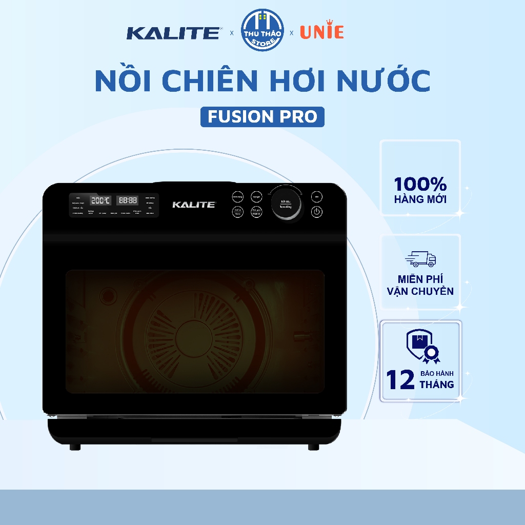 Nồi chiên hơi nước KALITE STEAM FUSION PRO, 4in1 chiên, hấp, nướng, rã đông, 20L