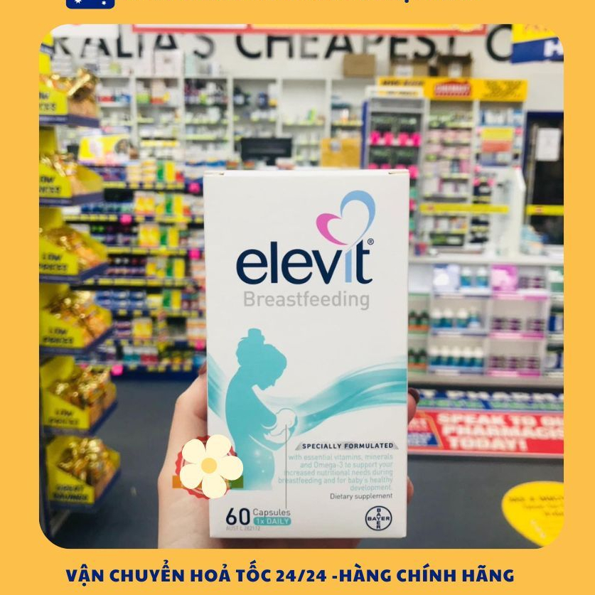 Elevit Sau Sinh Elevit Breastfeeding Của Úc, 60 viên ( elevit sau sinh), Hàng chuẩn Úc, Date xa