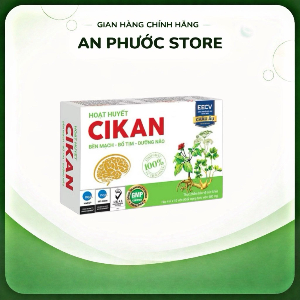 HOẠT HUYẾT CIKAN⚡CAM KẾT CHÍNH HÃNG⚡Giảm đau đầu chóng mặt mất ngủ hộp 30 viên
