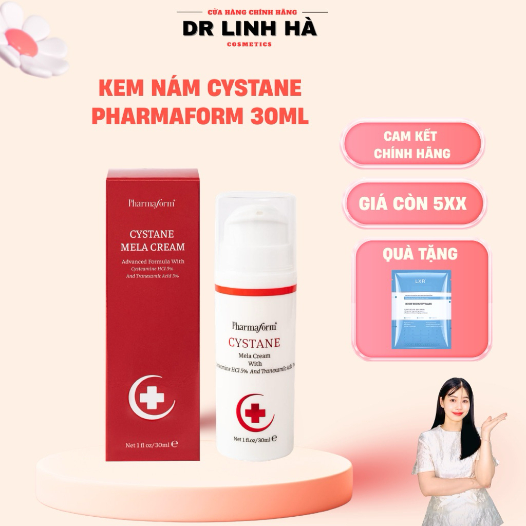 Kem nám Cystane Mela Cream Pharmaform 5% Cysteamine mờ nám ,giảm thâm sáng da, giảm tăng sắc tố 30g