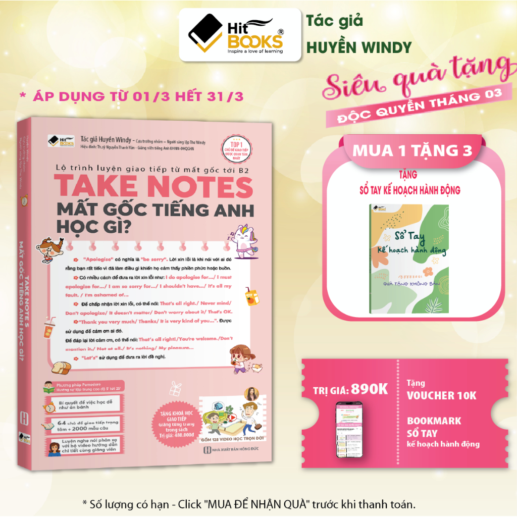 [MỚI MỞ BÁN] Sách - Take Notes Mất Gốc Tiếng Anh Học Gì? TẶNG KHOÁ HỌC HITBOOKS