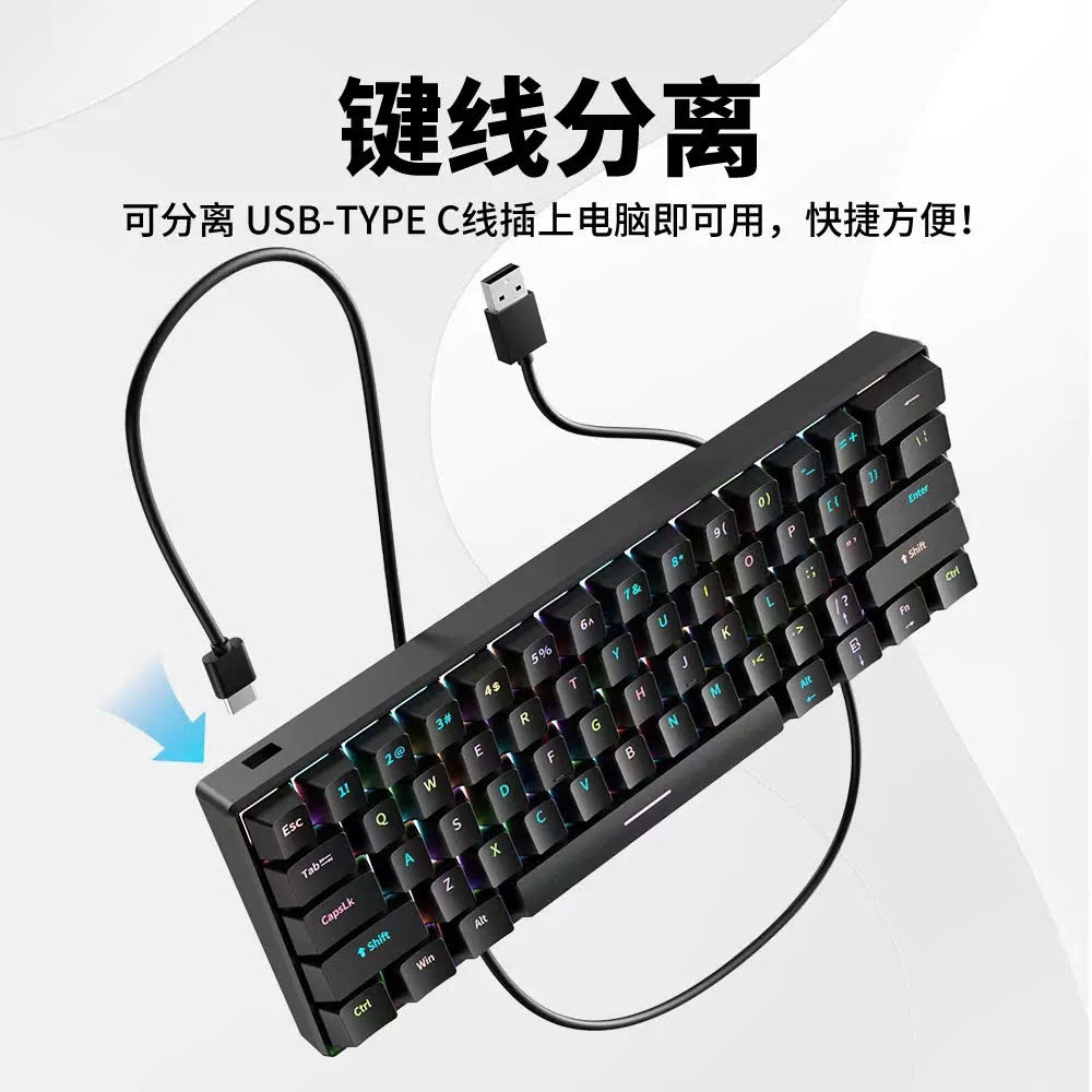Bàn phím cơ Gaming Zifriend H61K LED RGB | 1 mode Typec | Stab đã được căn chỉnh sẵn | BigBuy360 - bigbuy360.vn