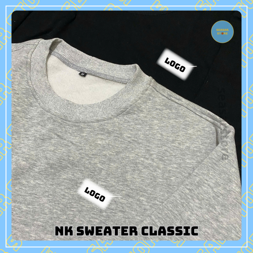 [SEASAR STORE] Áo nỉ bông NK Sweater dáng basic thoải mái thể thao