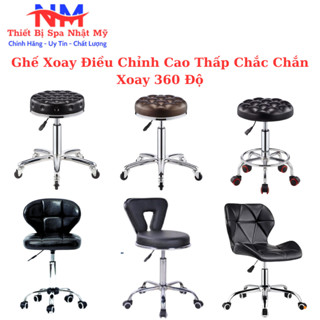 Ghế Chân Nhện Cao Cấp I Xoay 360 Độ, Chỉnh Cao Thấp Bằng Thếp Không Gỉ Dùng Trong Spa, TMV