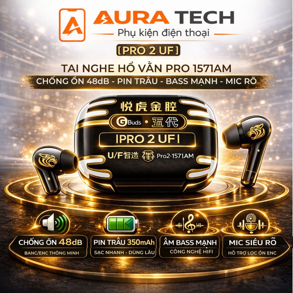 [PRO 2 UF] Tai Nghe Hổ Vằn Pro 2 1571AM Chống Ồn 48dB - Pin Trâu - Bass Mạnh - Mic Rõ
