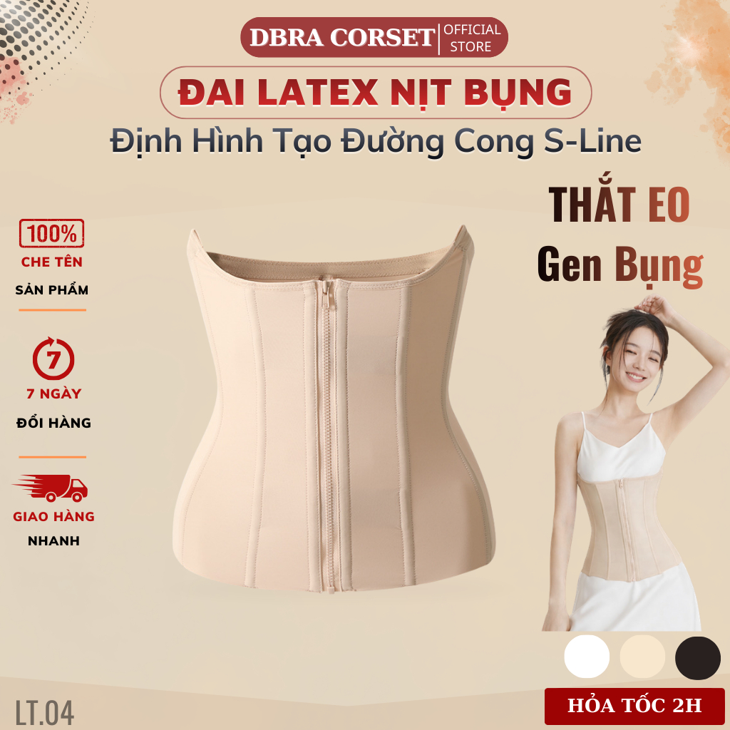 Đai Nịt Bụng Latex DBRA CORSET Gen Nịt Bụng Siết Eo Định Hình LT.04