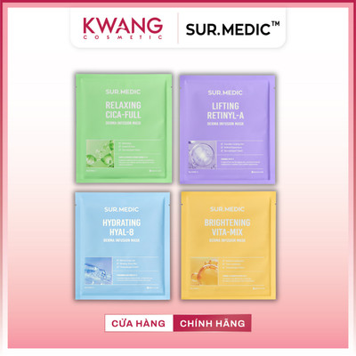 [KW] Hộp 10 Miếng Mặt Nạ Dưỡng Da Sur.Medic+ Derma Infusion Mask cấp ẩm, phục hồi, chăm sóc da 30g Hàn Quốc