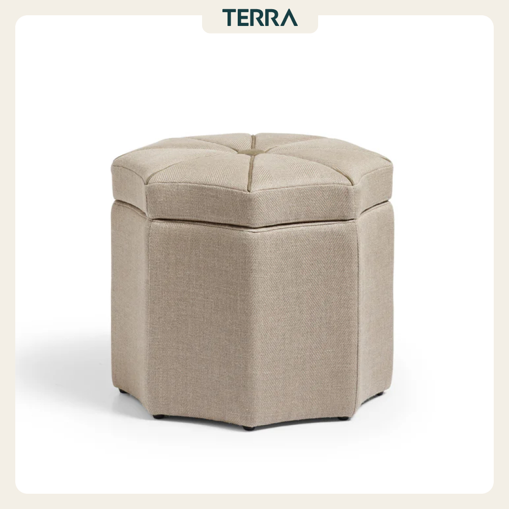 Đôn Lưu Trữ Iford Storage Ottoman | Ghế Đôn Đa Năng Màu Be Lichen – Terra Home