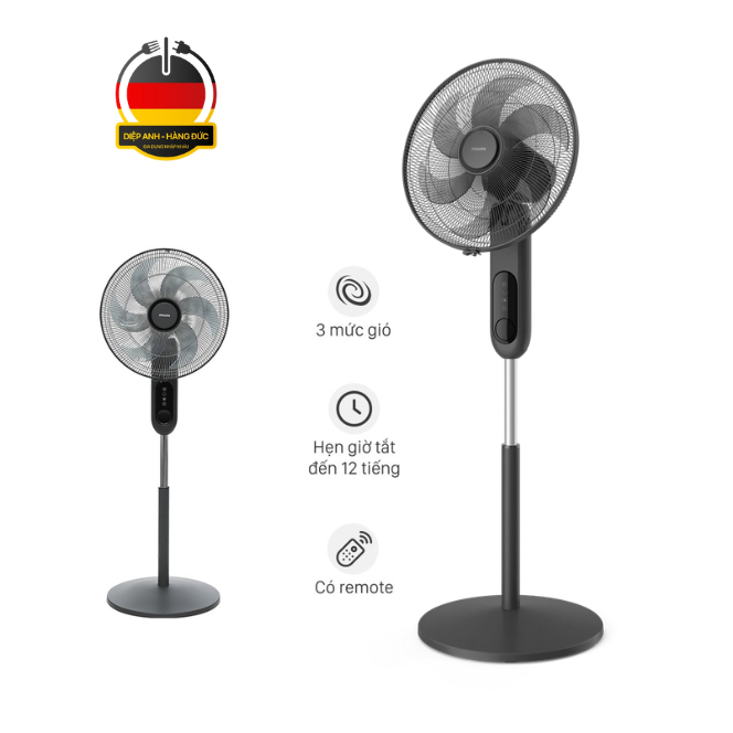 Quạt cây Philips series 1000 CX1520/01 màu đen - Diệp Anh hàng Đức
