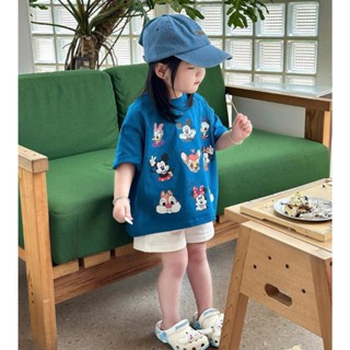 Sét bộ quần đùi áo phông bé gái ( HỌA TIẾT MICKY MÈO QC65 ) chất liệu cotton mềm mịn size 8-20kg M88