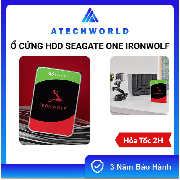 Ổ Cứng Enterprise NAS Seagate Ironwolf 2TB 4TB 6TB 8TB 10TB – Hàng Chính Hãng - BH 3 Năm - Có Xuất V