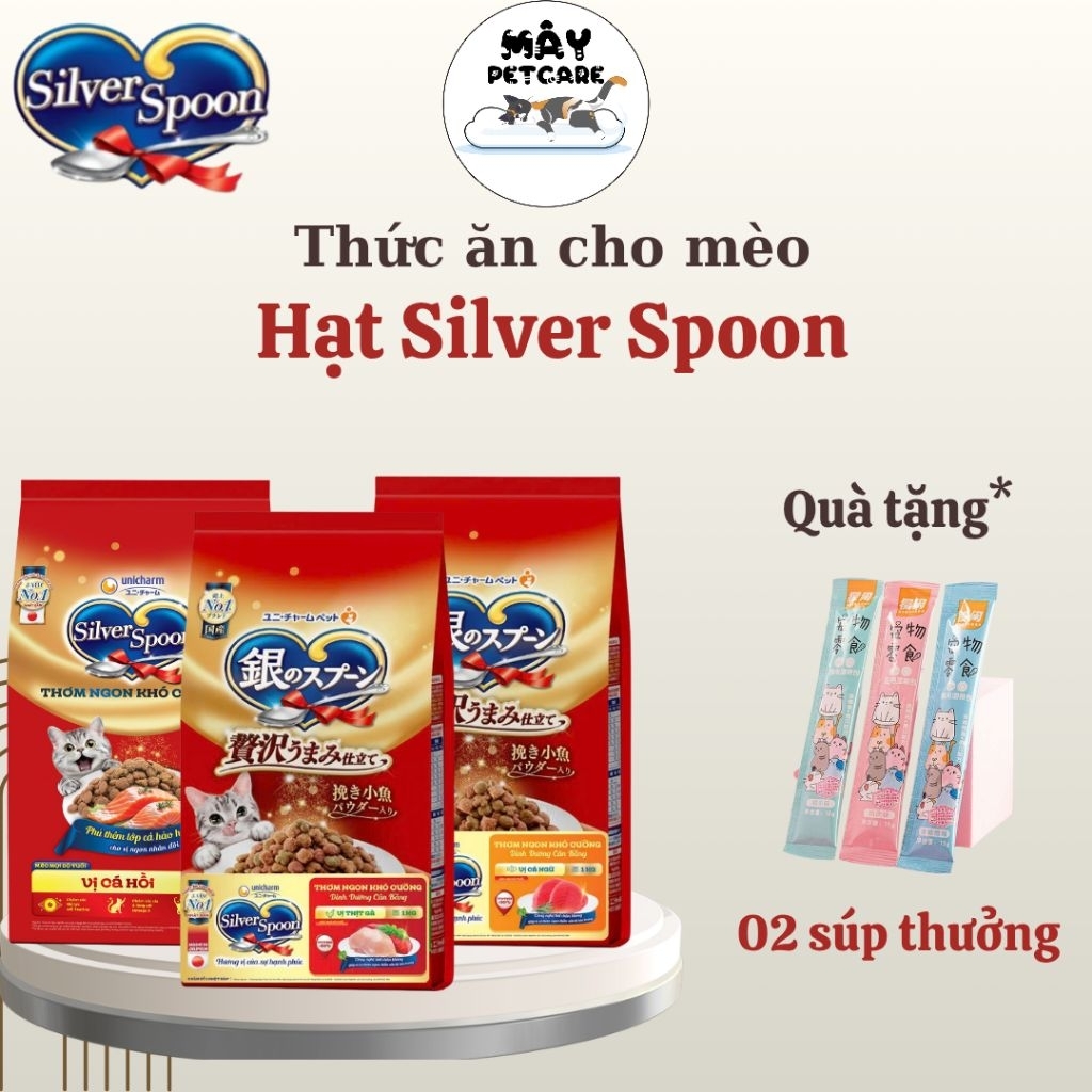 Thức ăn Hạt Cho Mèo Silver Spoon - Hạt cho mèo lớn, mèo con - Dễ tiêu hóa, đầy đủ dinh dưỡng