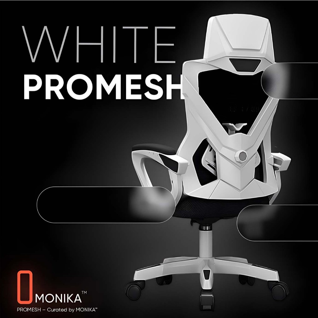 Ghế Công Thái Học Văn Phòng Gaming PROMESH, Có Gác Chân, Đệm Lưng 4D Chống Đau Lưng, Lưới Thoáng Khí