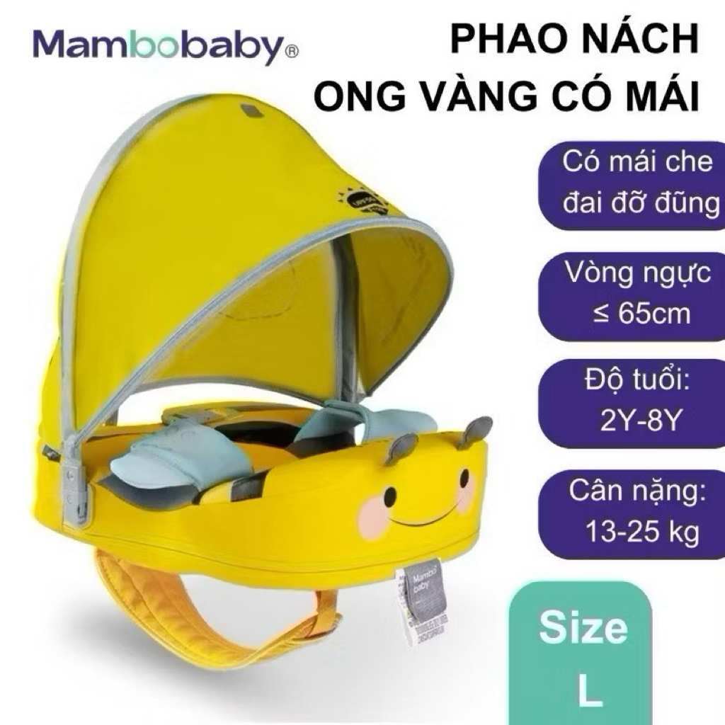 Áo phao chống lật, phao bơi cứu sinh Mambobaby có thể gấp gọn cho bé từ 3-36 tháng