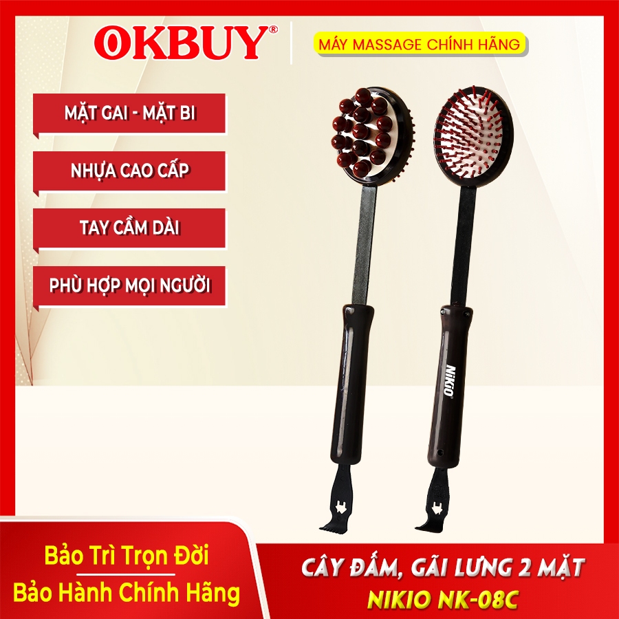 Gậy đấm lưng Nikio NK-08C - Cây gãi ngứa lưng, massage thư giãn giảm đau mỏi cơ thể