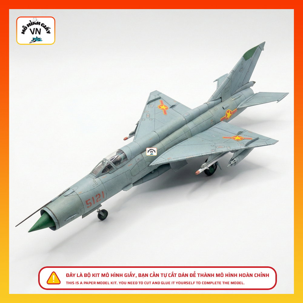 Bộ Kit Lắp Ráp Mô Hình Giấy máy bay MIG 21 Việt Nam Tỉ Lệ 1/47 Chất Liệu Giấy Cao Cấp - MohinhgiayVN