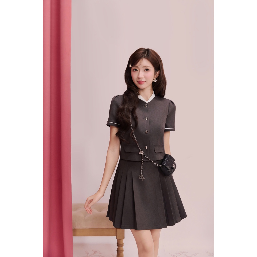 (Re:Spring) Áo kí giả cổ trụ kiểu, chất liệu cao cấp kiểu dáng trẻ trung thanh lịch hiện đại thời trang Calie Acc599 | BigBuy360 - bigbuy360.vn