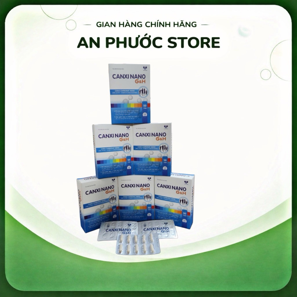 Canxi Nano G&H Bổ Sung Calci, Vtamin D3 K2 Giúp Xương Răng Chắc Khỏe Hộp 5 Vỉ x 10 Viên