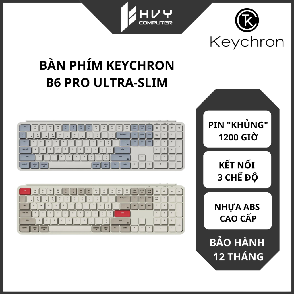Bàn phím Keychron B6 Pro Ultra-Slim - Hàng chính hãng