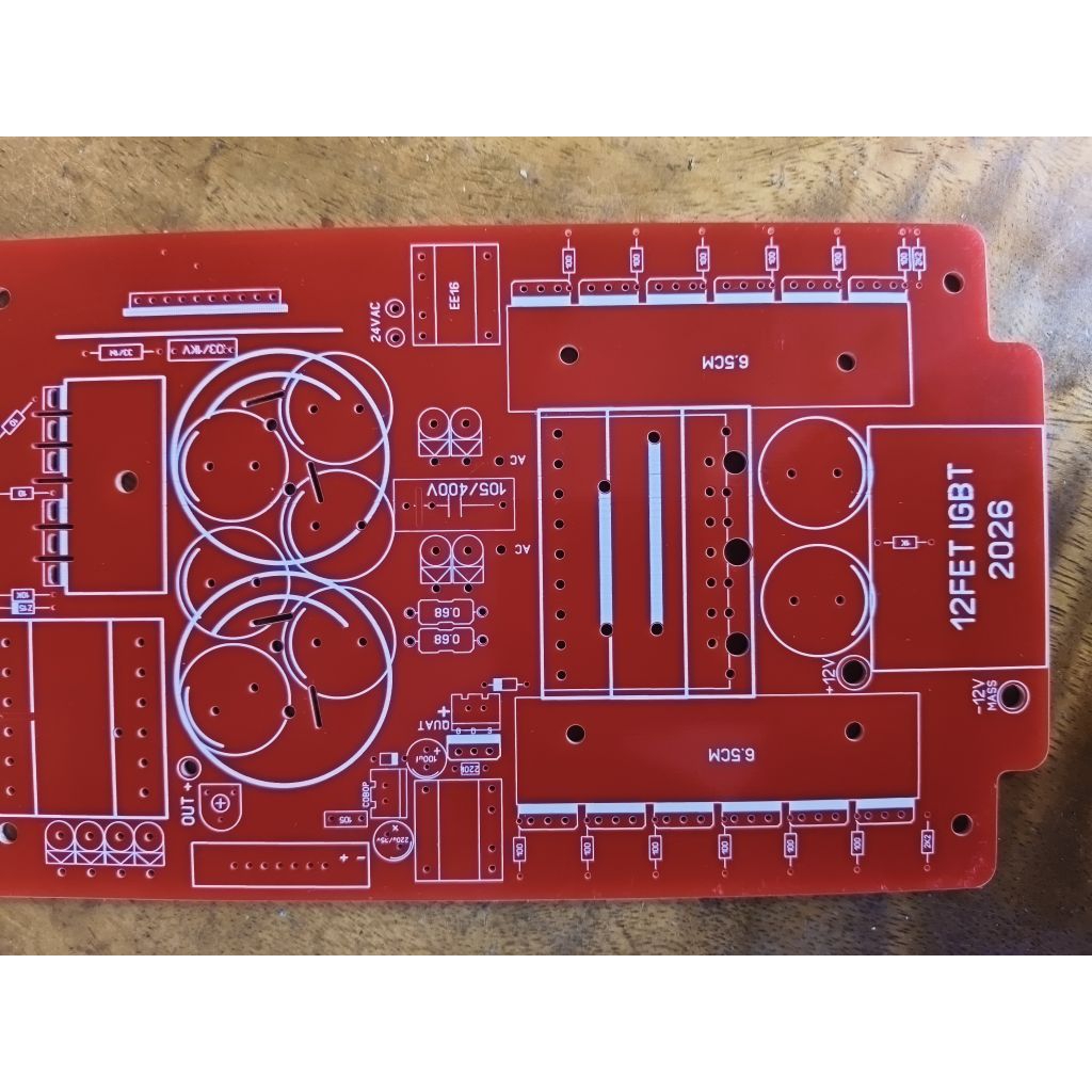 mạch IGBT 12fet nhỏ sử dụng biến áp máy hàn E43 lưu ý chưa có mạch kích fet và kích IGBT