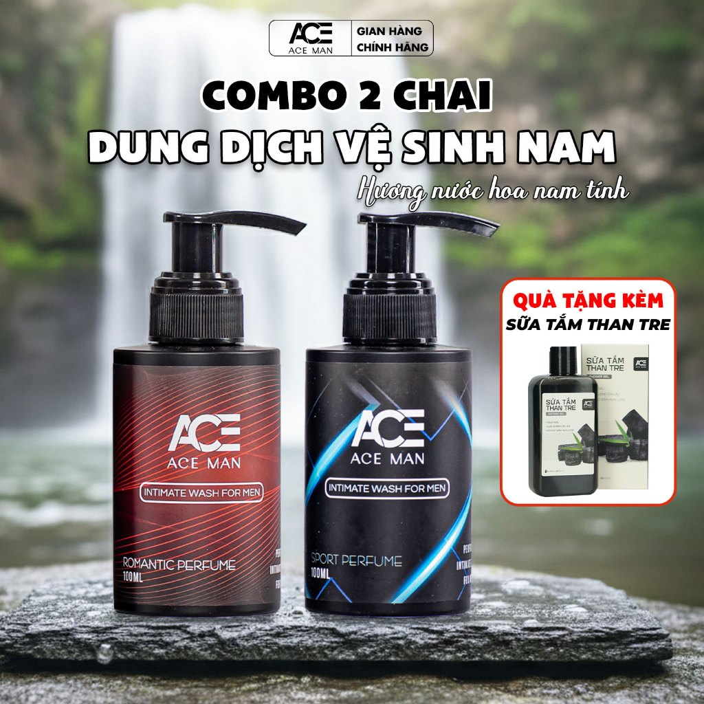 [TẶNG QUÀ] Combo 2 chai Dung dịch vệ sinh nam giới ACEMAN 100ml hương nước hoa nam lôi cuốn quyến rũ