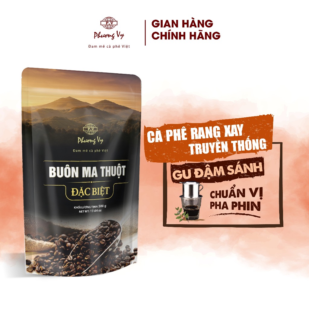 Cà Phê Truyền Thống Buôn Ma Thuột Đặc Biệt 500g, cafe đậm đà, thơm béo, sánh nước, Phương Vy Coffee
