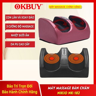 Máy massage bàn chân Nikio NK-182 - Con lăn xoa bóp, chườm nóng thư giãn, giảm đau mỏi chân