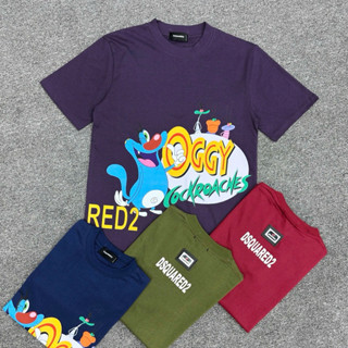 Áo phông nam boy phố DSQ2 hình mèo oggy và những chú gián phối logo D2 sau lưng, áo nam boy phố 2026