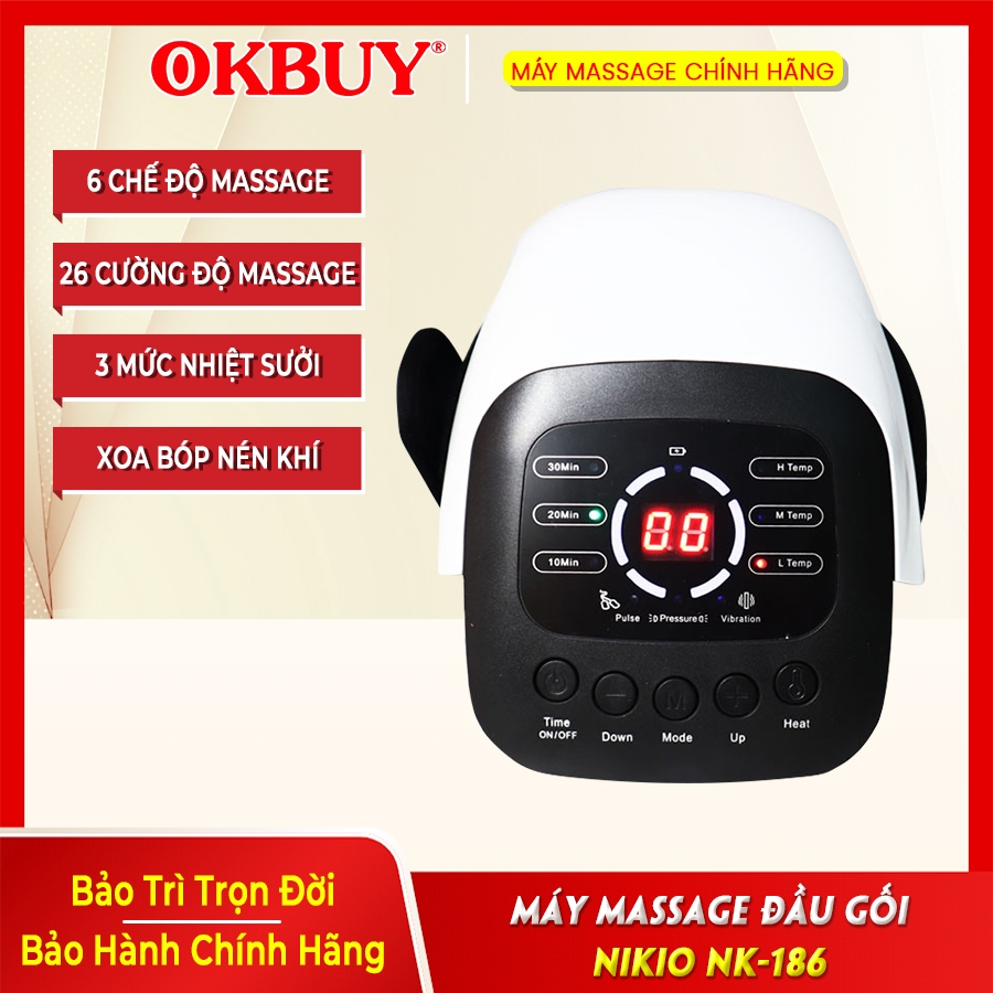 Máy massage đầu gối Nikio NK-186 - Công nghệ 5in1 rung, nóng, xung điện, hồng ngoại và túi khí