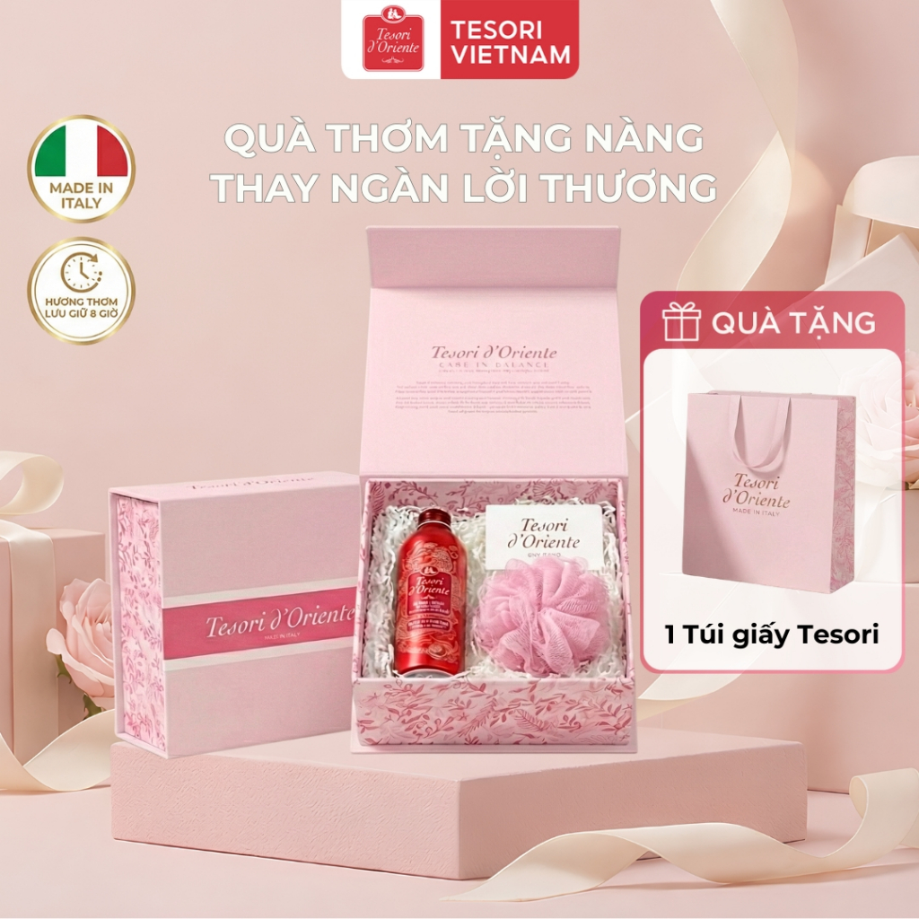 [HOẢ TỐC] Hộp Quà Tặng Sữa Tắm Nước Hoa Tesori d'Oriente Fullsize 500ml Hộp Giấy/Hộp Thiếc & Set Minisize Discovery