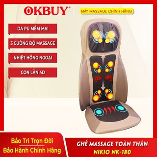 Ghế massage toàn thân Nikio NK-180 - Đệm matxa dùng gia đình và ô tô, giảm đau mỏi lưng, cổ vai gáy