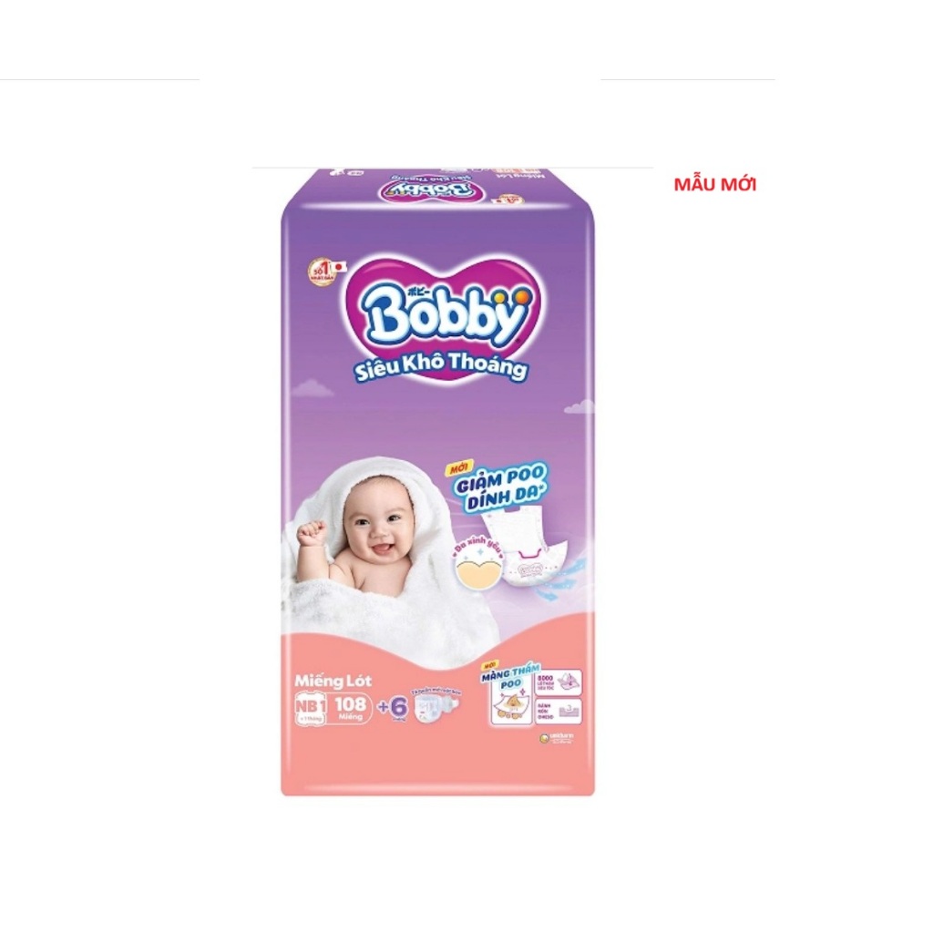 Miếng lót sơ sinh Bobby NewBorn1 NB1-108 +6 miếng
