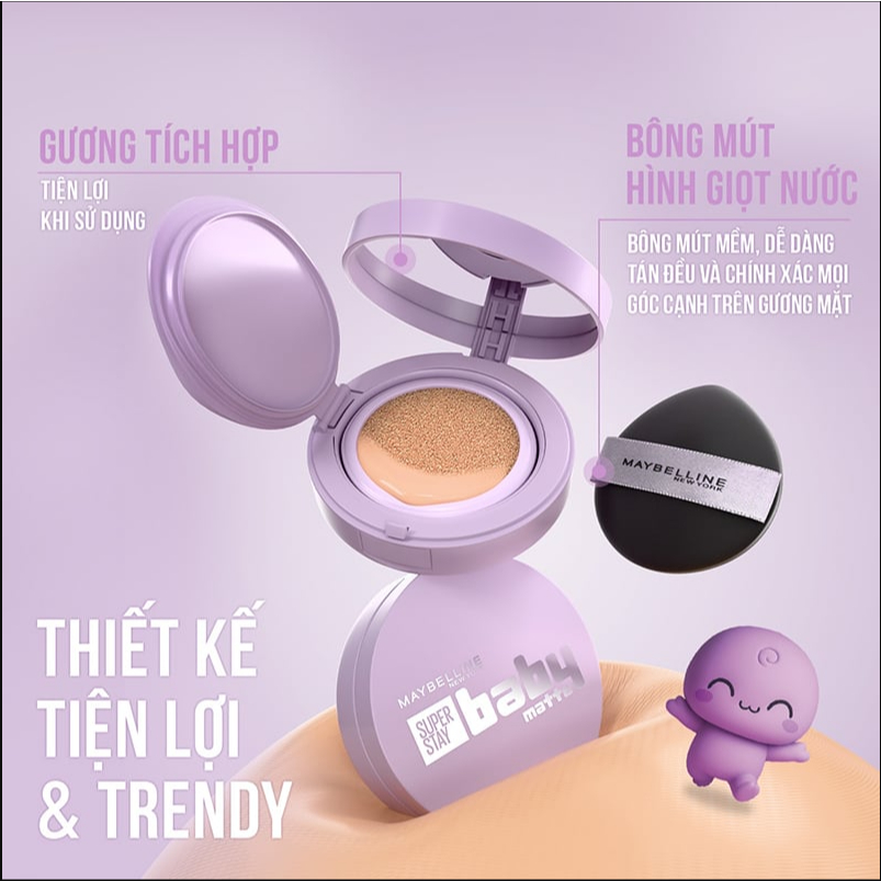 Phấn Nước MAYBELLINE Che Phủ Tốt, Bền Màu New York Super Stay Baby Matte Up To 24H Soft Matte Cushio
