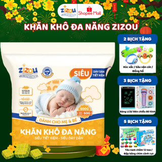 Khăn khô đa năng cho bé ZIZOU Cao Cấp dành cho mẹ và bé An toàn Dày Dặn Bề Mặt Chấm Bi Vải Không Dệt 900+50