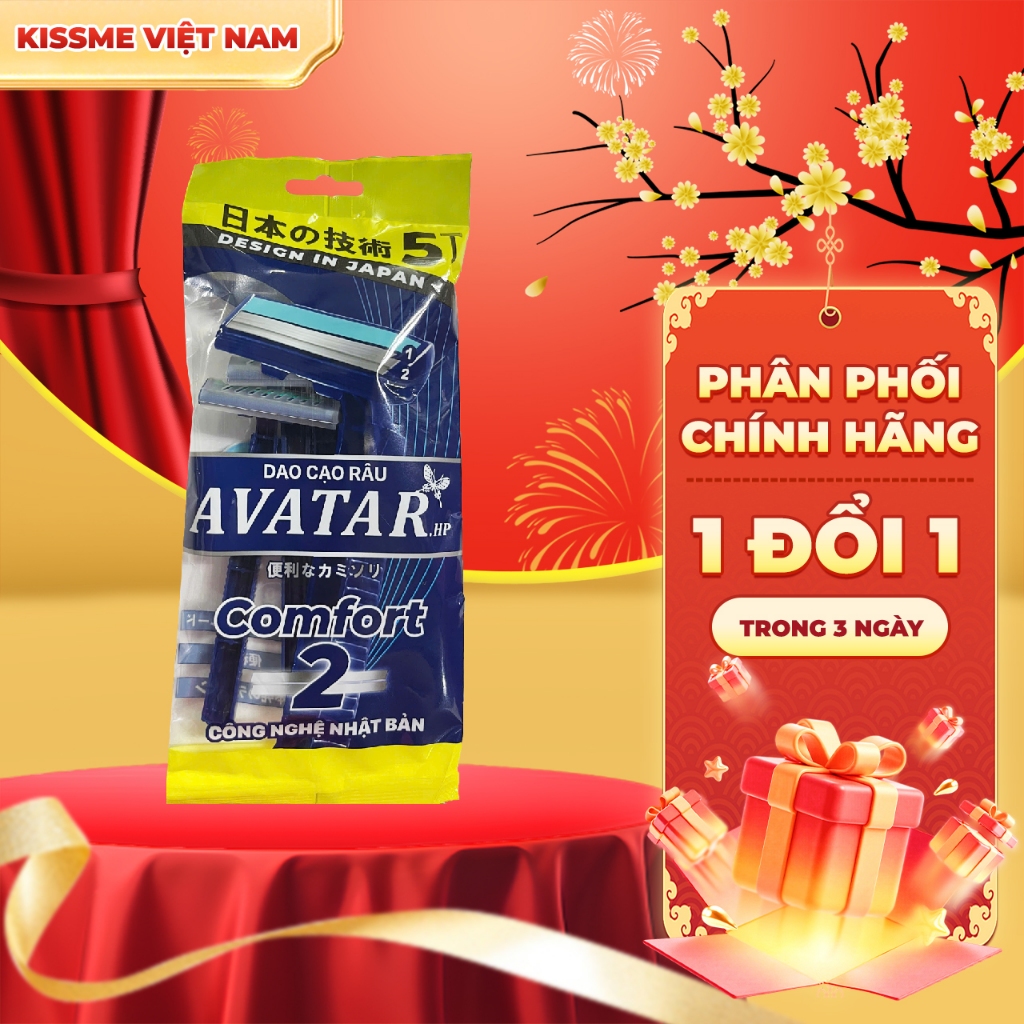 Dao Cạo Râu Avatar 2 Lưỡi Kép Thân Nhựa Dành Cho Nam (Set 5 Cây Màu Ngầu Nhiên)