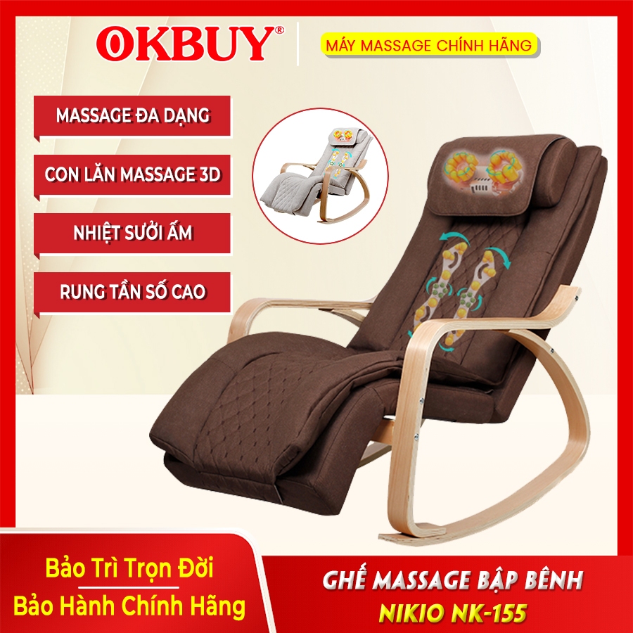 Ghế massage toàn thân Nikio NK-155 - Ghế bập bênh thư giãn, massage nhẹ nhàng, cải thiện giấc ngủ