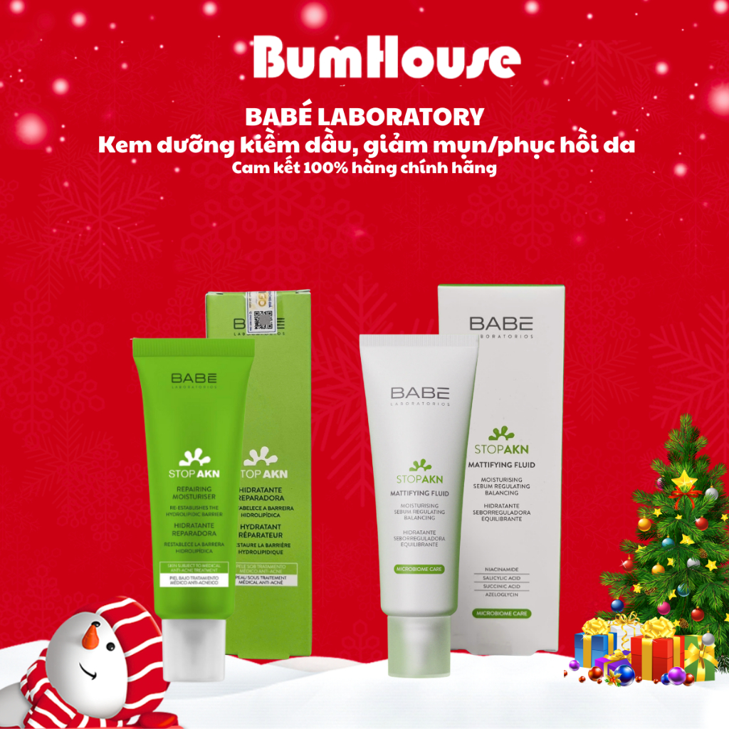 Kem Dưỡng LABORATORIOS BABÉ Stop AKN Repairing Moisturiser/Stop AKN Mattifying Moisturiser Cho Da Mụ