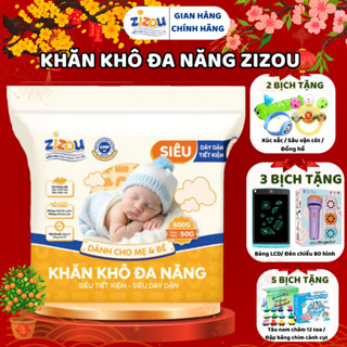 Khăn Khô Đa Năng Zizou Túi 650/950g Vải Không Dệt Tiệt Trùng UV Mềm Mại, Dày Dặn, Không Hóa Chất