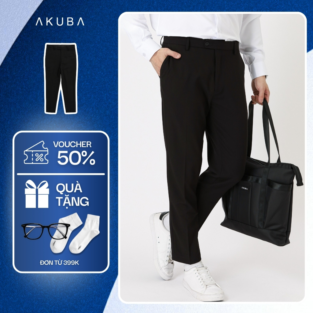 Quần tây nam đi học, đi làm form slimfit AKUBA, quần tây nam công sở| 01K3008