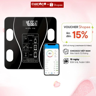 Cân Điện Tử Sức Khỏe Thông Minh Kết Nối Bluetooth Với Điện Thoại Phân Tích 12 Chỉ Số Cơ Thể Sạc Pin